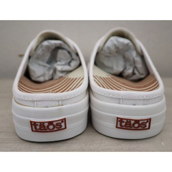 Taos 13666 Women's Sz 6M White Ez Soul Canvas Slip-On Lace-Less Mule Shoes - Picture 3 of 11